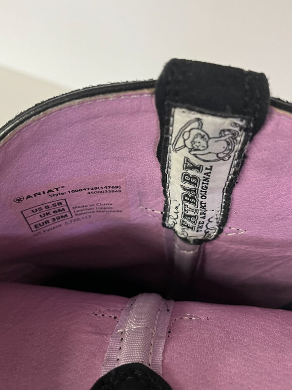 Ariat Women's Boot Fatbaby II Western Black Purple Teal Embroidery Leather W8.5B - Picture 9 of 11